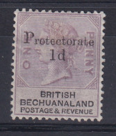 Bechuanaland: 1888   QV 'Protectorate' - Surcharge OVPT   SG41   1d On 1d   MH - 1885-1964 Bechuanaland Protettorato