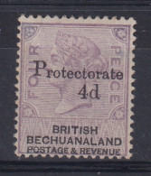 Bechuanaland: 1888   QV 'Protectorate' - Surcharge OVPT   SG44   4d On 4d    MH - 1885-1964 Protectoraat Van Bechuanaland