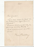 PIERRE BERTON (PIERRE MONTAN) PARIS 1842 1912 DRAMATURGE ET COMEDIEN FRANCAIS LETTRE A SIGNATURE - Escritores