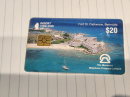 BERMUDA-(BM-BTC-0029B)-Fort St. Catherine-(1)-($20)-(chip Card)-(1/12/93)-(tirage-13.500)-used Card+1card Prepiad,free - Bermude