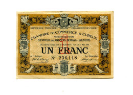 1 Franc Chambre De Commerce Évreux - Notgeld