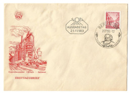 Brief Ersttagsbrief Ausgabetag  21 11 1953 Sonderstempel Berlin Karl Marx 1818 1883 DDR - 1950-1970