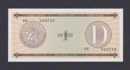 CUBA CERTIFICADO DE DIVISA 1 PESO 1987 SERIE D - S/C UNC - Cuba