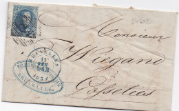 34602# BELGIQUE LEOPOLD MEDAILLON N°7 LETTRE Obl 24 BRUXELLES 1854 Pour GOSSELIES - 1849-1865 Medaillons (Varia)