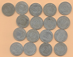 2 FRANCS MORLON  ALUMINIUM SERIE COMPLETE 1941+1944+1945+1946+1947+1948+1949+1950+1958+1959 - 2 Francs