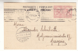 Finlande - Carte Postale De 1919 - Entier Postal - Oblit Helsinki - Exp Vers Kuopio - - Covers & Documents