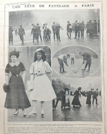 1907 PARIS - UNE FÊTE DU PATINAGE - LAC DU BOIS DE BOULOGNE - HOCKEY SUR GLACE - VITESSE - LA VIE AU GRAND AIR - Sports D'hiver