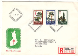 Finlande - Lettre Recom FDC De 1967  - Oblit Helsinki - Arbres - Tuberculose - Valeur 5,00 Euros - Brieven En Documenten