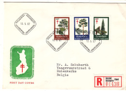Finlande - Lettre Recom FDC De 1967  - Oblit Helsinki - Arbres - Tuberculose - Valeur 5,00 Euros - Cartas & Documentos