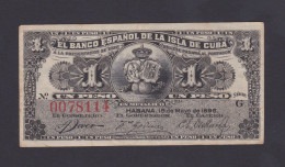 CUBA 1 PESO 1896 MBC/VF - BANCO ESPAñOL DE LA ISLA DE CUBA - Cuba