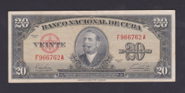 BILLETE CUBA 20 PESOS 1949 MBC+ - Cuba