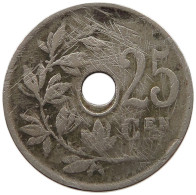 BELGIUM 25 CENTIMES 1922 MINTING ERROR 25 CENTIMES 1922 HOLE OFF-CENTER #t065 0185 - 25 Centimes