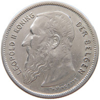 BELGIUM 2 FRANCS 1909 Leopold II. 1865-1909 #s038 0341 - 2 Frank