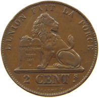 BELGIUM 2 CENTIMES 1865 Leopold II. 1865-1909 #a036 0741 - 2 Cent