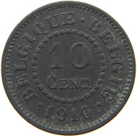 BELGIUM 10 CENTIMES 1916 Albert I. 1909-1934 #c084 0913 - 10 Cent