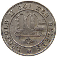 BELGIUM 10 CENTIMES 1894 Leopold II. 1865-1909 #a046 0101 - 10 Centimes