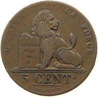 BELGIUM 5 CENTIMES 1841 Leopold I. (1831-1865) #a008 0373 - 5 Centimes