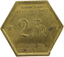 BELGIAN CONGO 2 FRANCS 1943  #t159 0319 - 1934-1945: Leopoldo III