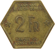 BELGIAN CONGO 2 FRANCS 1943  #t159 0315 - 1934-1945: Leopold III