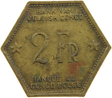 BELGIAN CONGO 2 FRANCS 1943  #t159 0297 - 1934-1945: Leopoldo III