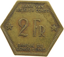 BELGIAN CONGO 2 FRANCS 1943  #t159 0291 - 1934-1945: Leopold III.