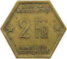 BELGIAN CONGO 2 FRANCS 1943  #t159 0279 - 1934-1945: Leopoldo III