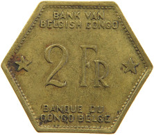 BELGIAN CONGO 2 FRANCS 1943  #t159 0283 - 1934-1945: Leopold III.