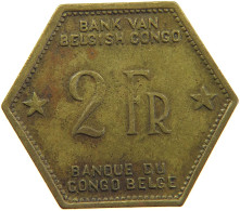 BELGIAN CONGO 2 FRANCS 1943  #t159 0287 - 1934-1945: Leopold III.