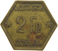 BELGIAN CONGO 2 FRANCS 1943  #t159 0281 - 1934-1945: Leopold III.