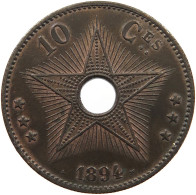 BELGIAN CONGO 10 CENTIMES 1894  #t009 0187 - 1910-1934: Alberto I