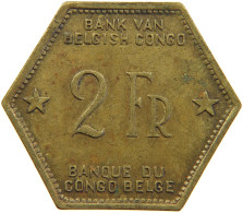 BELGIAN CONGO 2 FRANCS 1943  #t159 0273 - 1934-1945: Leopoldo III