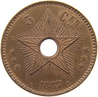 BELGIAN CONGO 5 CENTIMES 1887  #t149 0037 - 1885-1909: Leopold II.