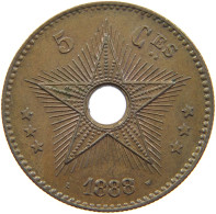 BELGIAN CONGO 5 CENTIMES 1888  #t077 0511 - 1910-1934: Albert I