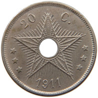 BELGIAN CONGO 20 CENTIMES 1911  #t078 0587 - 1910-1934: Alberto I