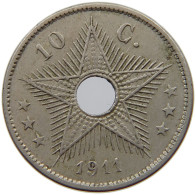 BELGIAN CONGO 10 CENTIMES 1911  #s067 0819 - 1910-1934: Alberto I