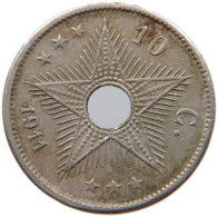 BELGIAN CONGO 10 CENTIMES 1911  #s014 0195 - 1910-1934: Albert I