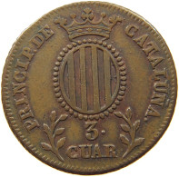BARCELONA 3 QUARTOS 1837 Isabell II. (1833–1868) #s050 0061 - Provinciale Munten