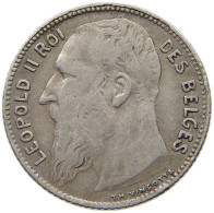 BELGIUM FRANC 1909 Leopold II. 1865-1909 #s074 0509 - 1 Franc