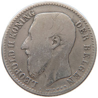 BELGIUM FRANC 1887 Leopold II. 1865-1909 #a044 0637 - 1 Frank