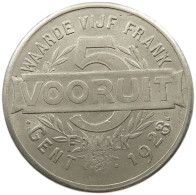 BELGIUM 5 VOORUIT 1928 BREAD TOKEN #alb059 0211 - Unclassified