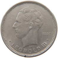 BELGIUM 5 FRANCS 1937 LEOPOLD III. (1934-1951) #s014 0121 - 5 Francs