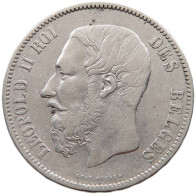 BELGIUM 5 FRANCS 1873 Leopold II. 1865-1909 #sm05 0203 - 5 Francs