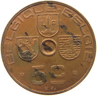 BELGIUM 5 CENTIMES 1943 BELGIUM 5 CENTIMES 1943 PATTERN COPPER VERY RARE #t081 0083 - 5 Centesimi