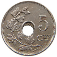 BELGIUM 5 CENTIMES 1922 MINTING ERROR 5 CENTIMES 1922 HOLE OFF-CENTER #t065 0283 - 5 Cents