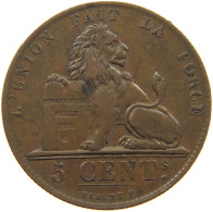 BELGIUM 5 CENTIMES 1856  #t156 0559 - 5 Centimes