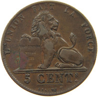 BELGIUM 5 CENTIMES 1856  #t132 0573 - 5 Cent