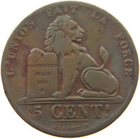 BELGIUM 5 CENTIMES 1851 BELGIUM 5 CENTIMES 1851 LARGE 5 WITH POINT #t132 0577 - 5 Cent