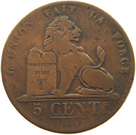 BELGIUM 5 CENTIMES 1837 Leopold I. (1831-1865) #s017 0315 - 5 Cents