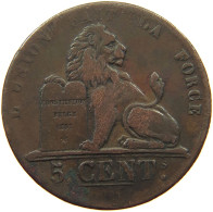 BELGIUM 5 CENTIMES 1837 Leopold I. (1831-1865) #s077 0209 - 5 Centimes