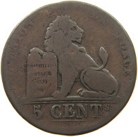 BELGIUM 5 CENTIMES 1842 Leopold I. (1831-1865) #c079 0051 - 5 Cents